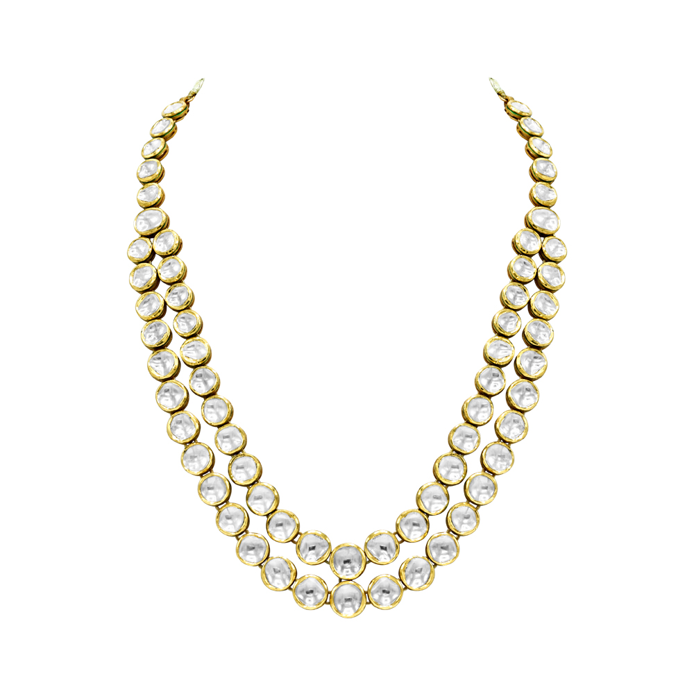 Double-Line Ivory Polki Necklace